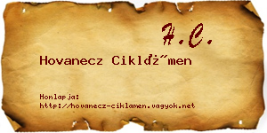 Hovanecz Ciklámen névjegykártya
